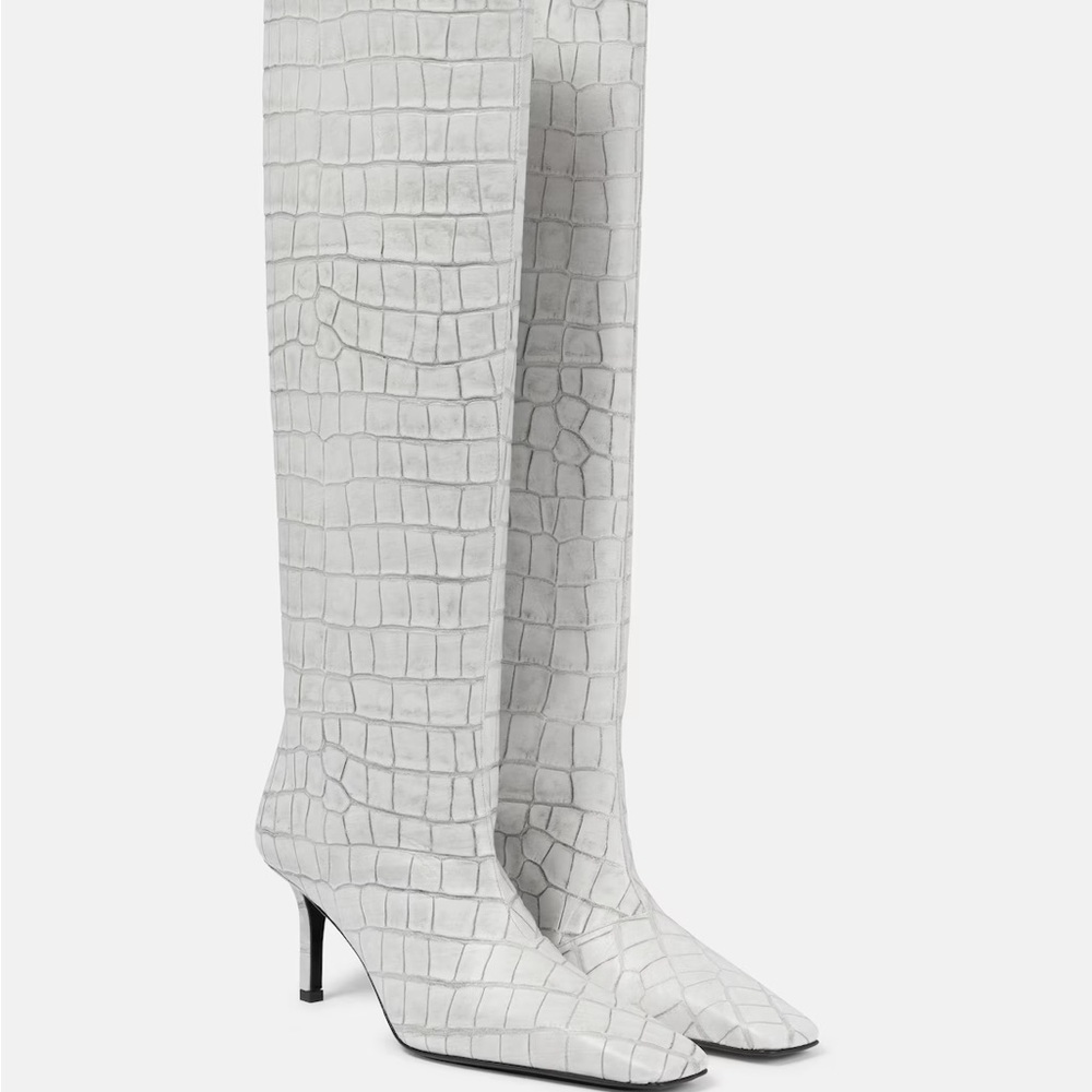 Acne Studios White Croc Boots